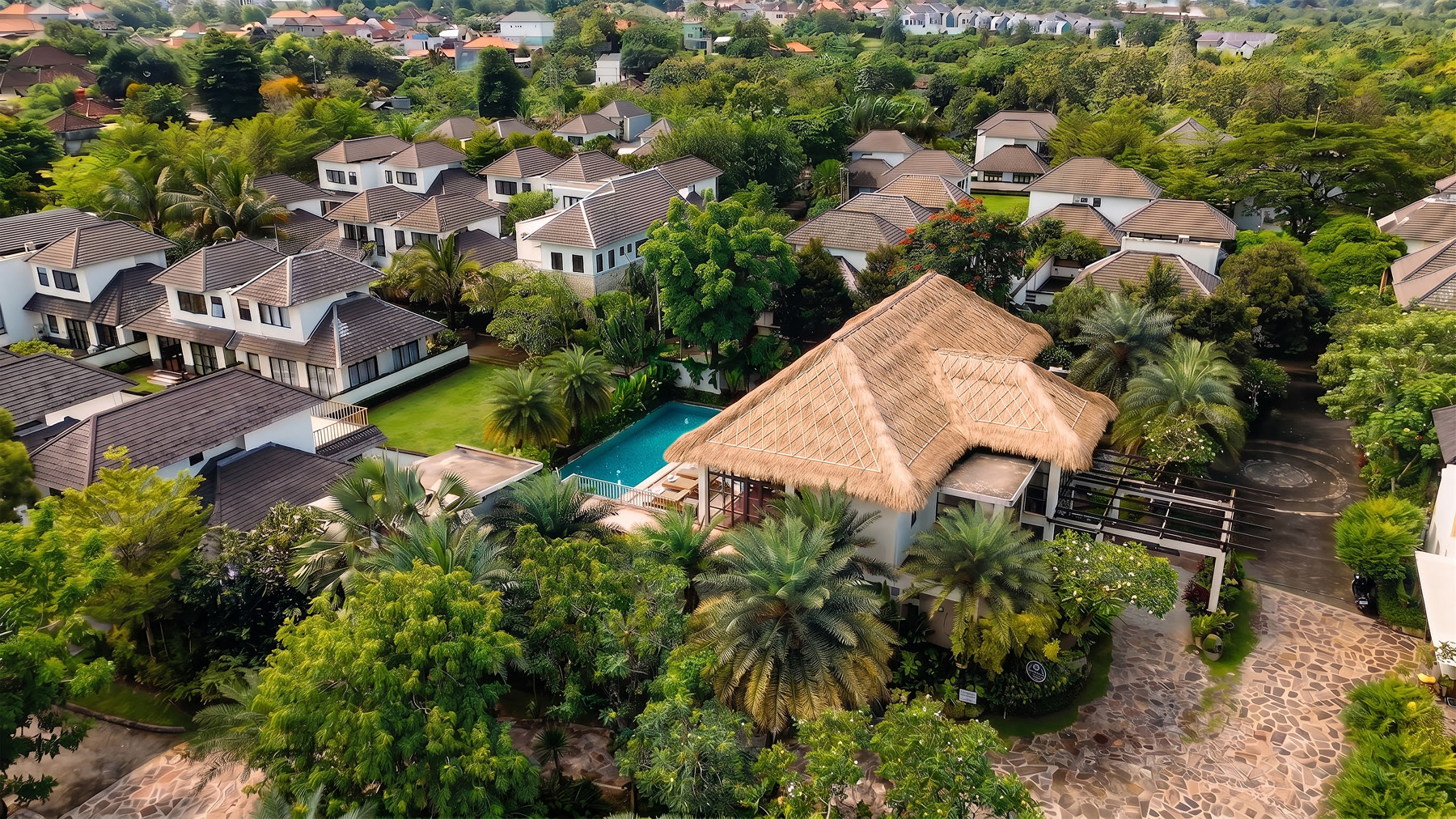 The villas among the gardens